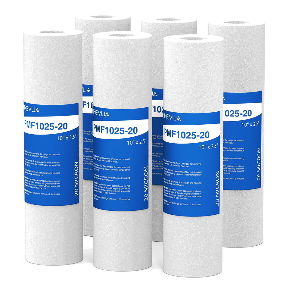 Purevua 20 micron sediment filter 10x2.5in reduces sand and rust for clearer water