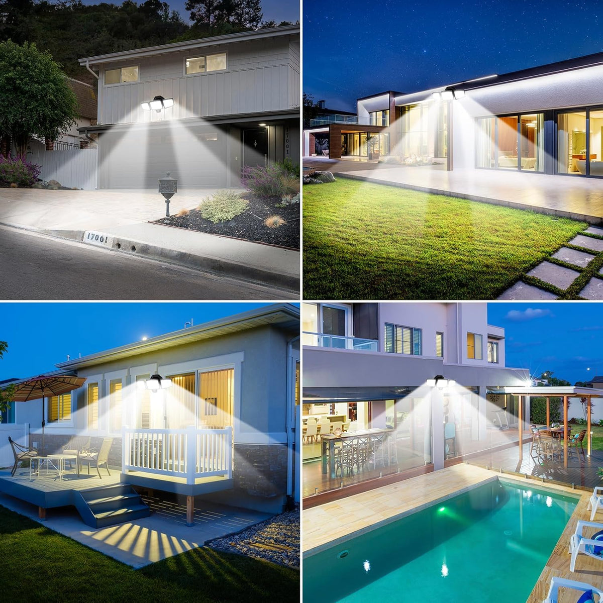 PURICH LED Security Lights 7000-lumen brightness brightens night pathways