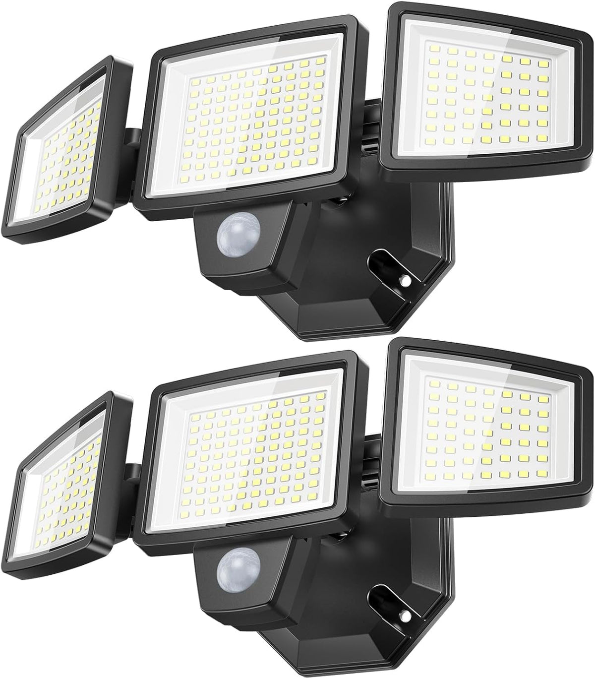 PURICH LED Security Lights with three heads illuminating a wide entryway for safety