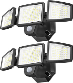 PURICH LED Security Lights with three heads illuminating a wide entryway for safety