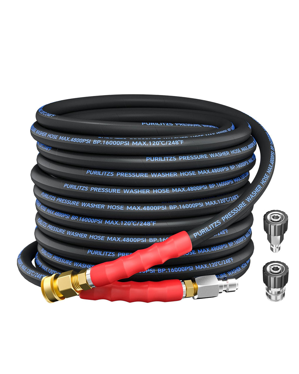 Purilitzs pressure washer hose 50ft ready for high-pressure cleaning tasks