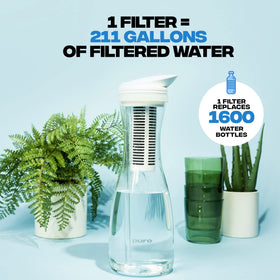 ENHANCE YOUR LIVING Puro filter delivers 211 gallons of filtered water, reducing replacement frequency.