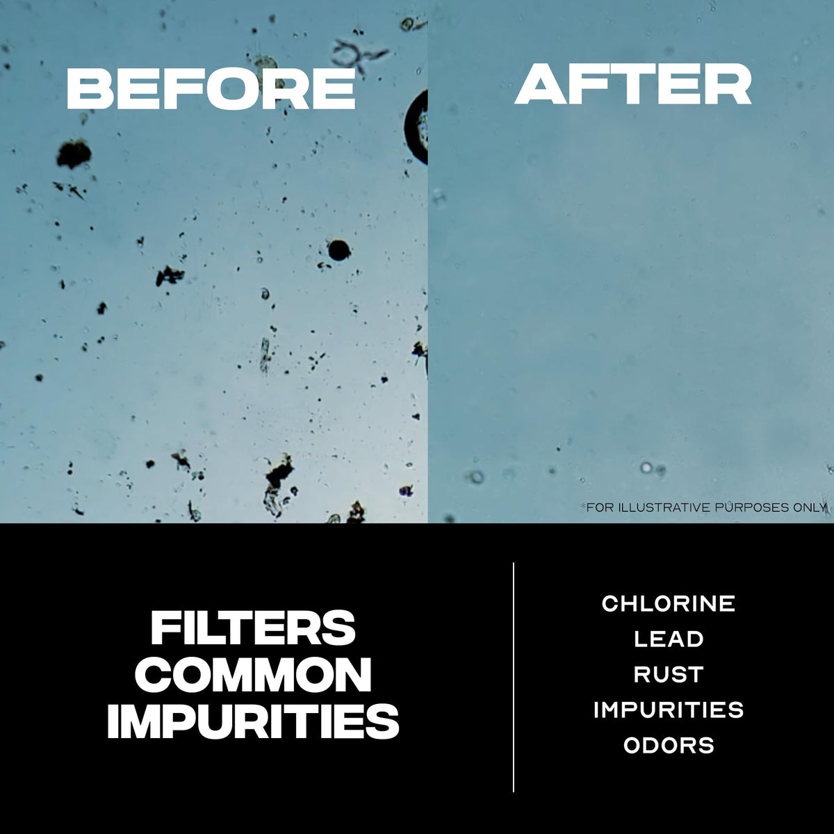 ENHANCE YOUR LIVING Puro carbon-block filtration removes contaminants for cleaner-tasting water.