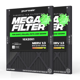 PuroAir MegaFilter fits 16x20x1 slots for a secure, precise installation.