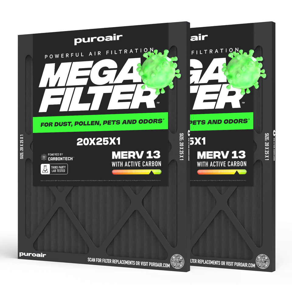 PuroAir MegaFilter 20x25x1 fit ensures a snug replacement for compatible HVAC systems.