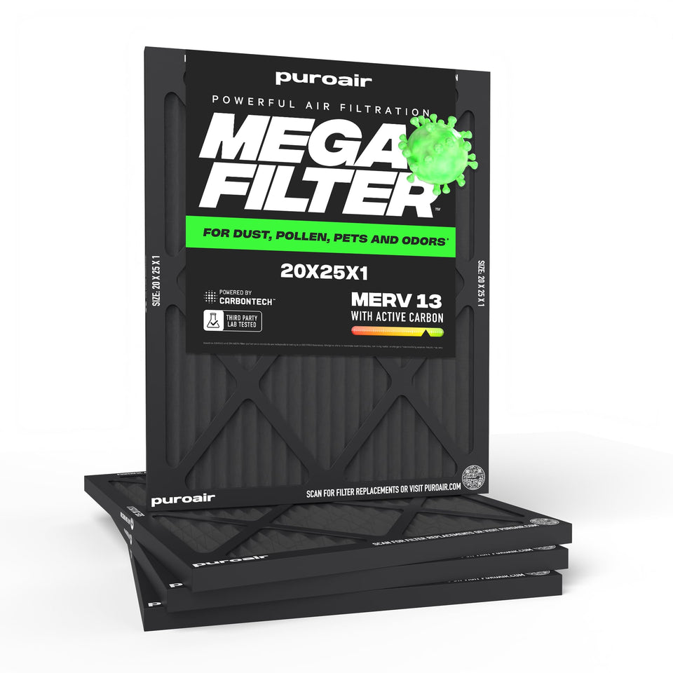 PuroAir MegaFilter 20x25x1 front-slot ready for quick HVAC installation