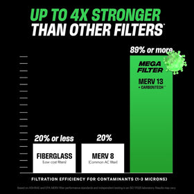 PuroAir MegaFilter carbontech section featuring activated carbon for odors