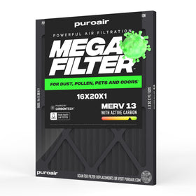 PuroAir MegaFilter front view highlighting the 3-layer design for cleaner air