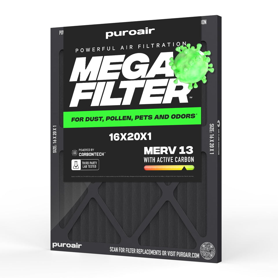 PuroAir MegaFilter front view highlighting the 3-layer design for cleaner air