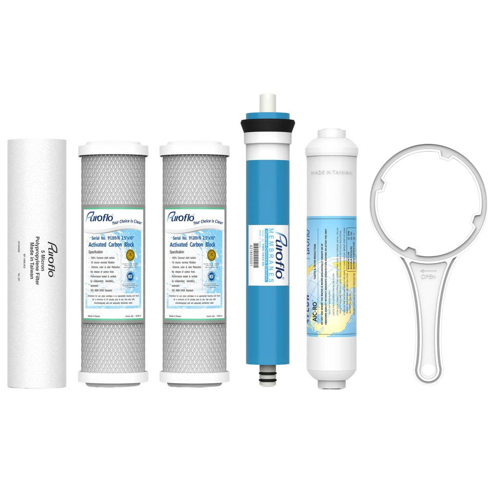 PUROFLO ERO 5-stage filter set top view for cleaner tasting water