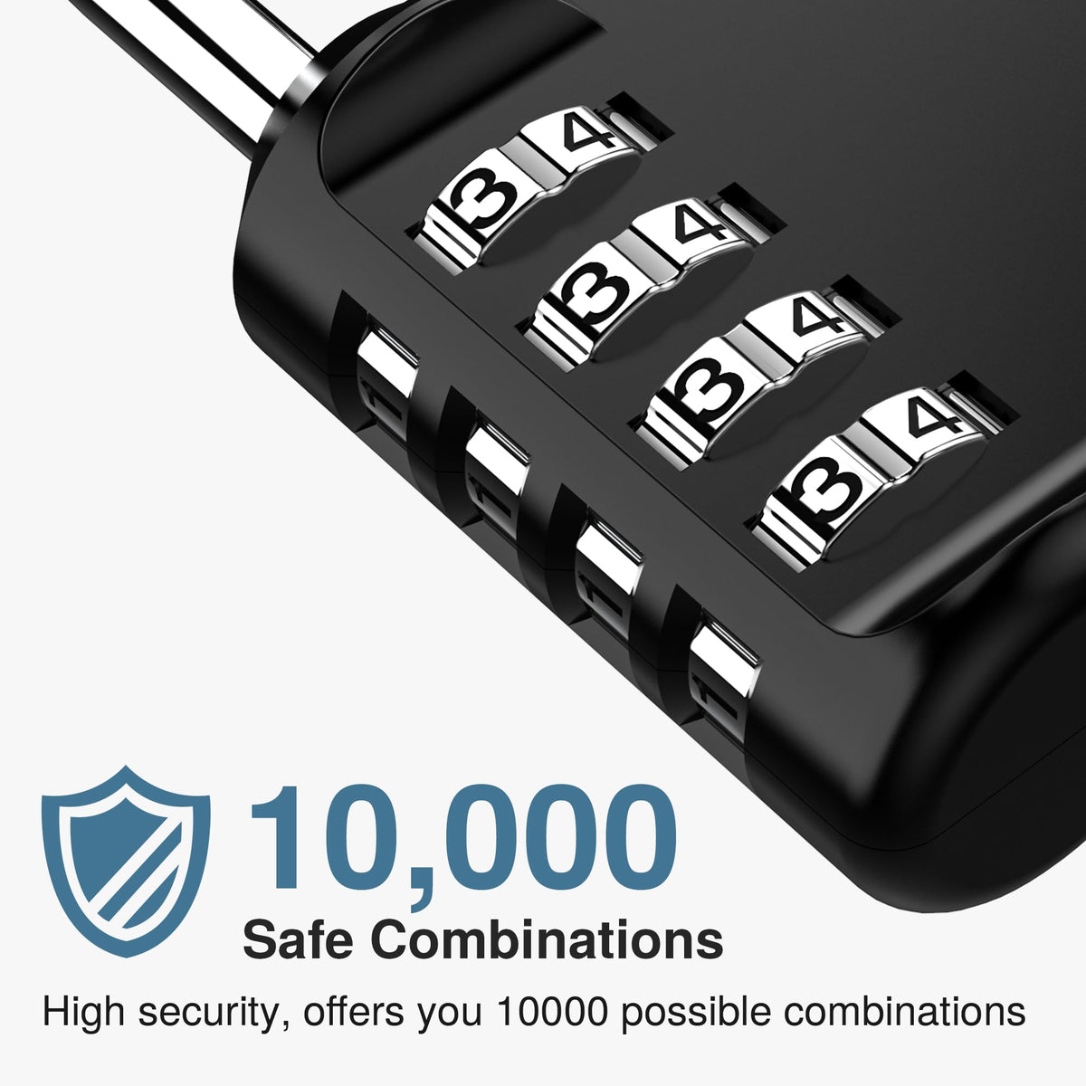 Puroma 10-pack padlock side window enables one-handed code entry.