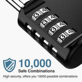 Puroma 10-pack padlock side window enables one-handed code entry.