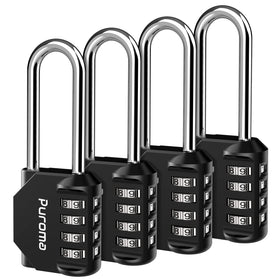 Puroma 4-pack padlock front view shows compact design and security
