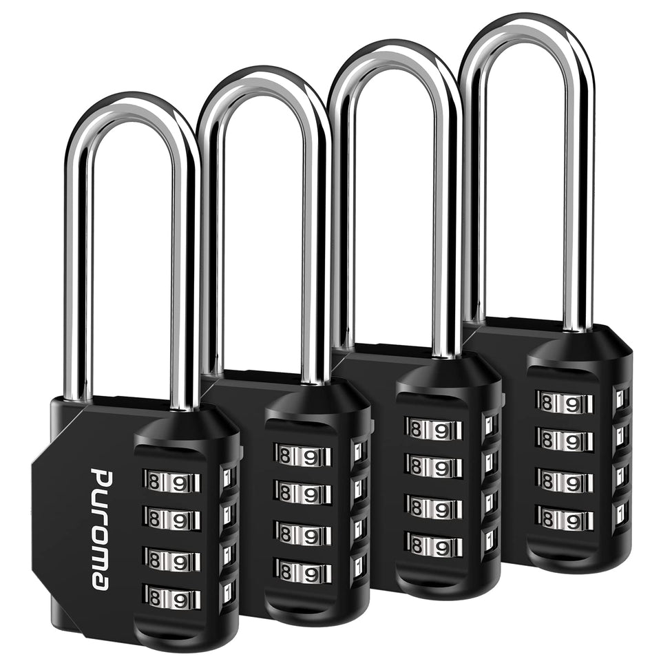 Puroma 4-pack padlock front view shows compact design and security