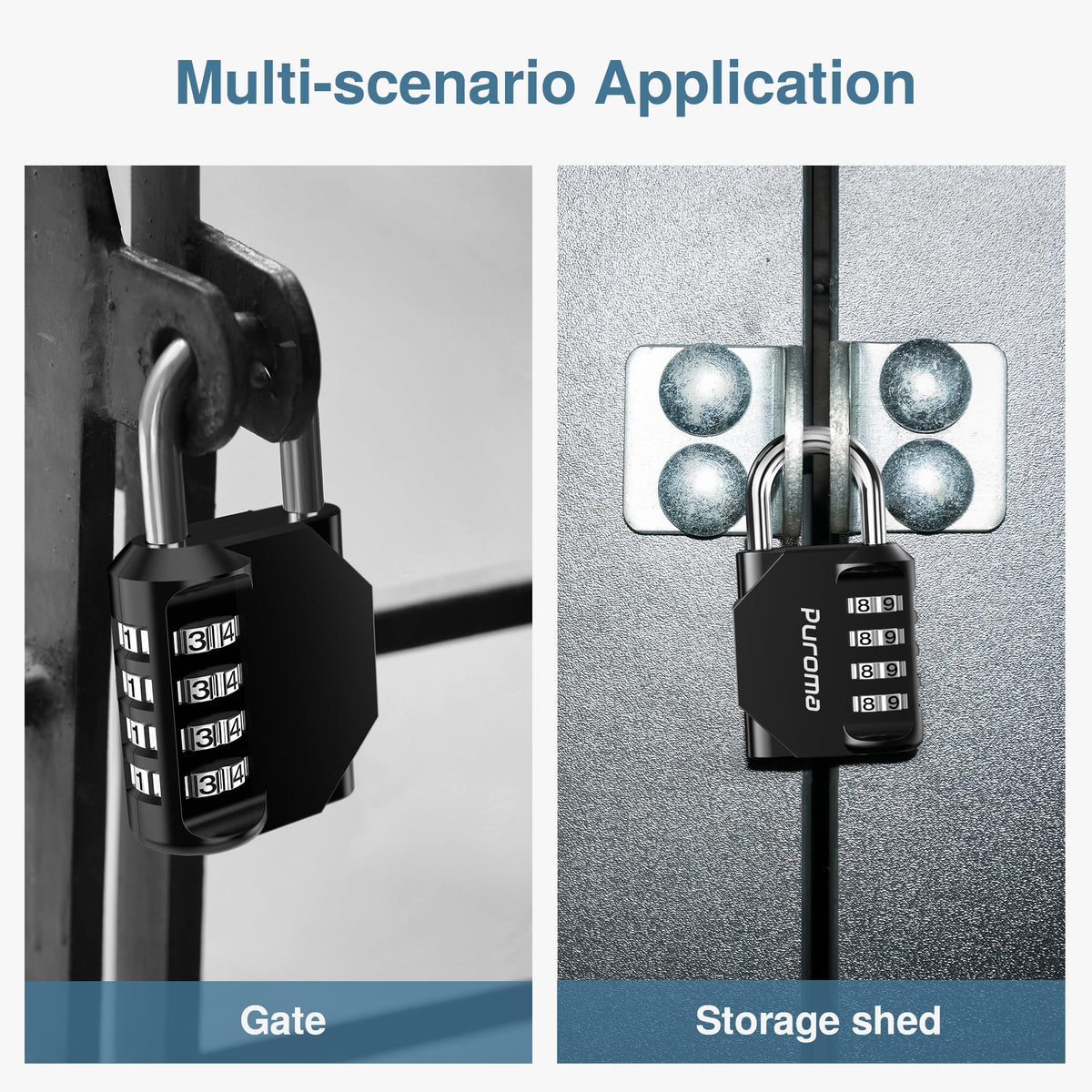 Puroma compact portable padlock easy to carry.