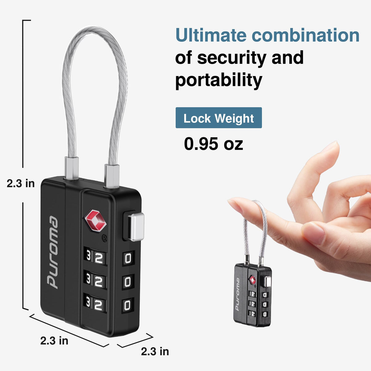 TSA-approved design allows inspection without lock damage.