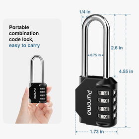 Puroma padlock side window design enables one handed code entry