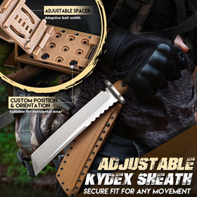 Purple Dragon D2 steel fixed blade delivers strong edge retention for bushcraft chores.