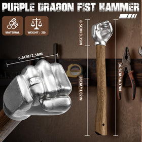 Purple Dragon fist hammer includes a hanging hole for storage.