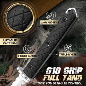 Purple Dragon G10 ergonomic handle provides secure grip in all conditions.