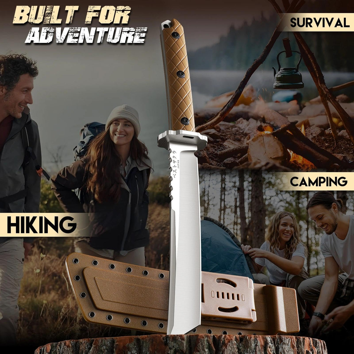 Purple Dragon gift-ready Tanto knife makes a thoughtful present for outdoor enthusiasts.