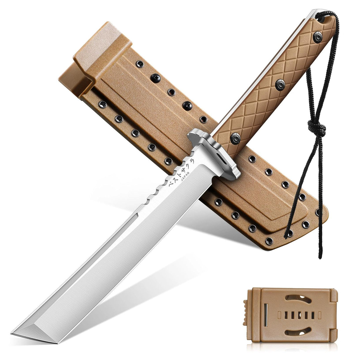 Purple Dragon Japanese Tanto knife blade closeup shows a sharp edge for precise piercing.