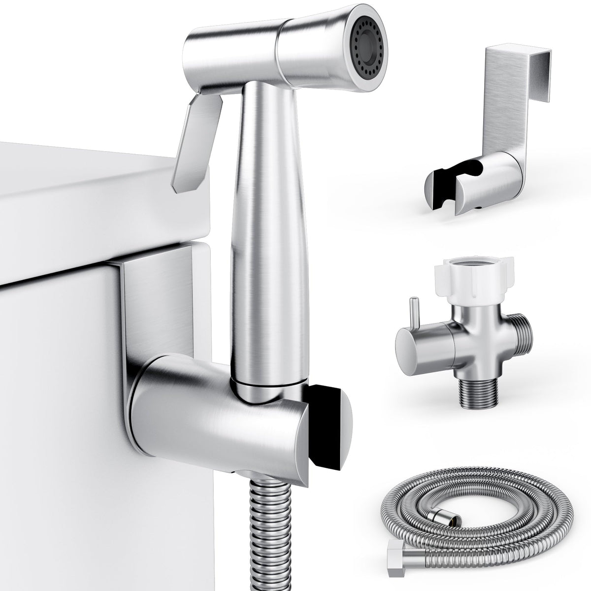 Purrfectzone bidet sprayer kit overview with stainless steel build for daily use