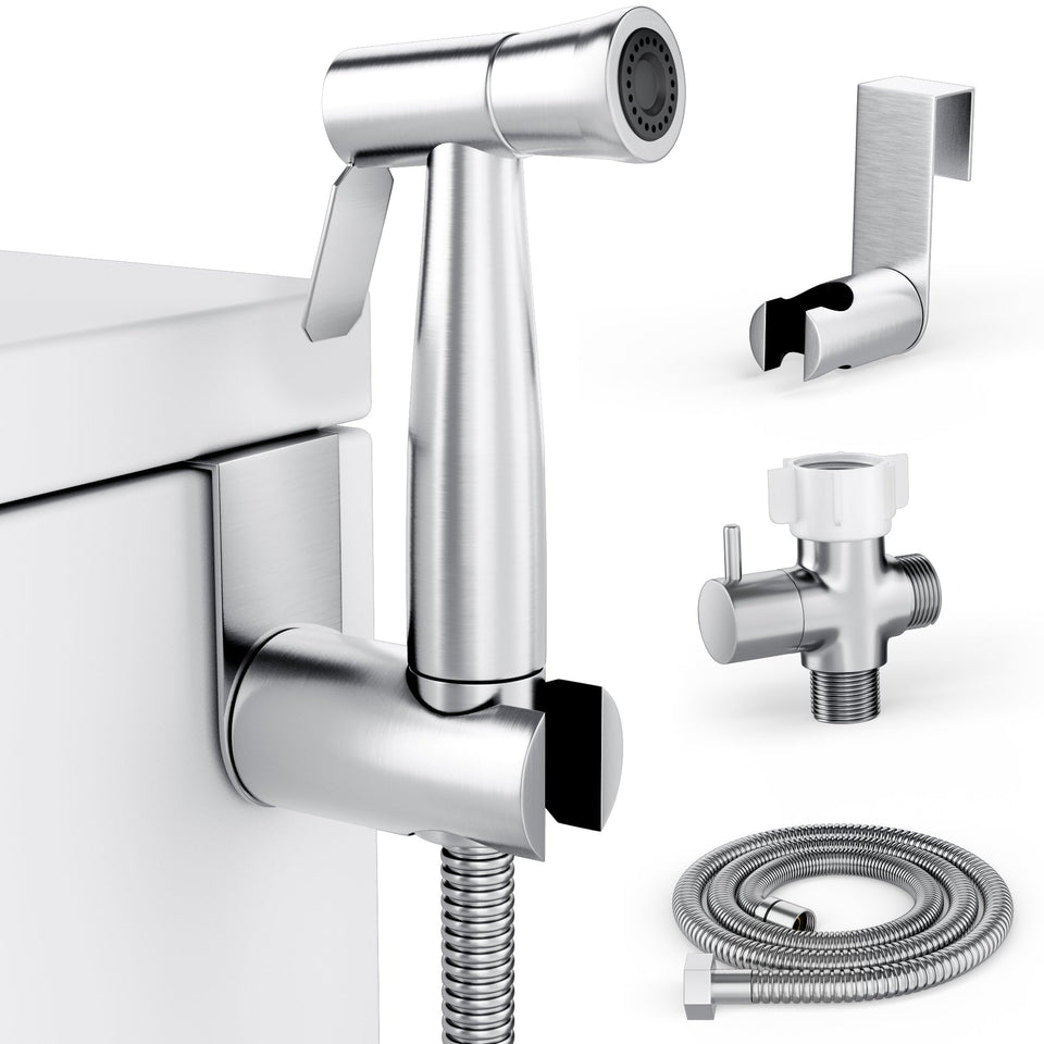 Purrfectzone bidet sprayer kit overview with stainless steel build for daily use