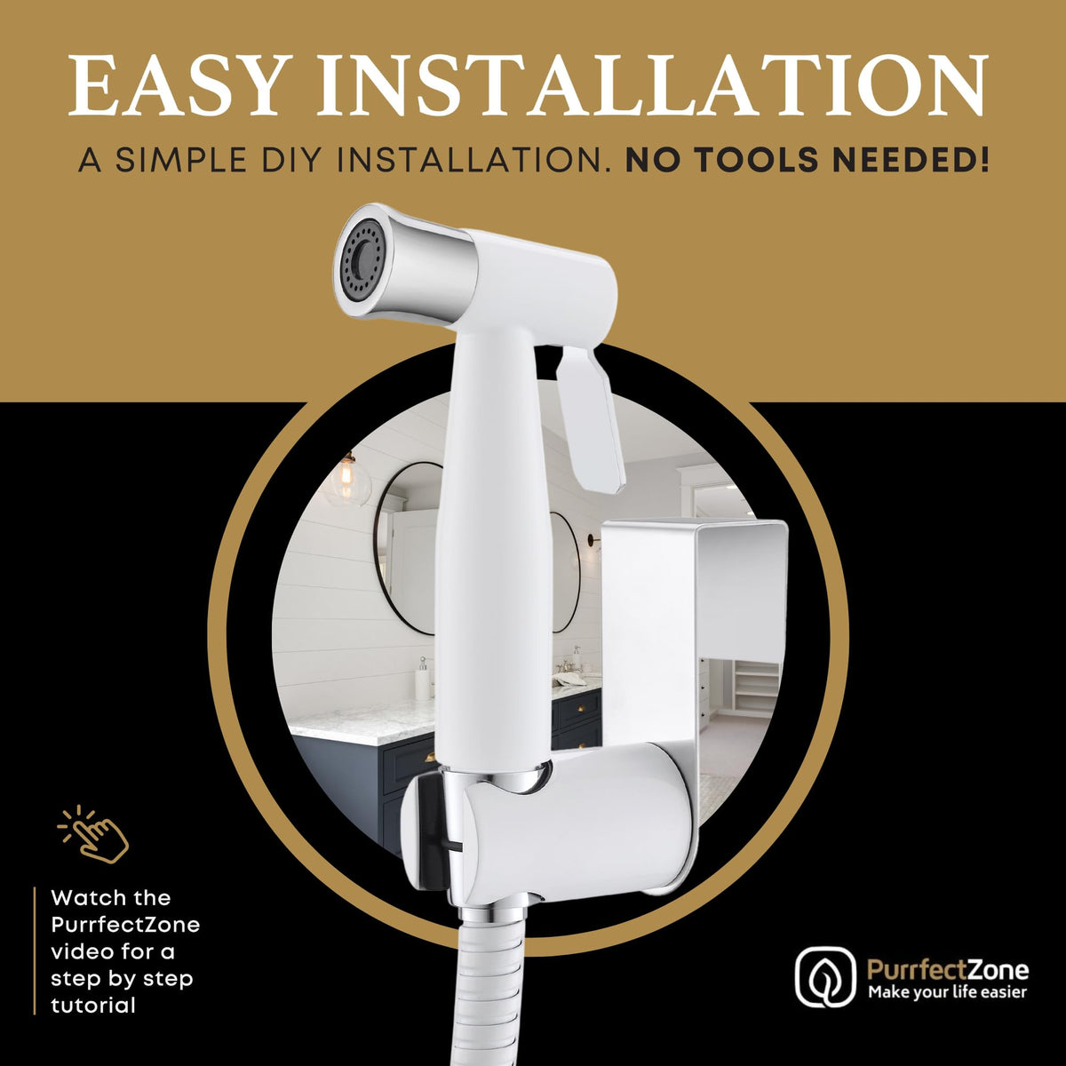 Purrfectzone bidet sprayer toilet tank mount adds clean convenience
