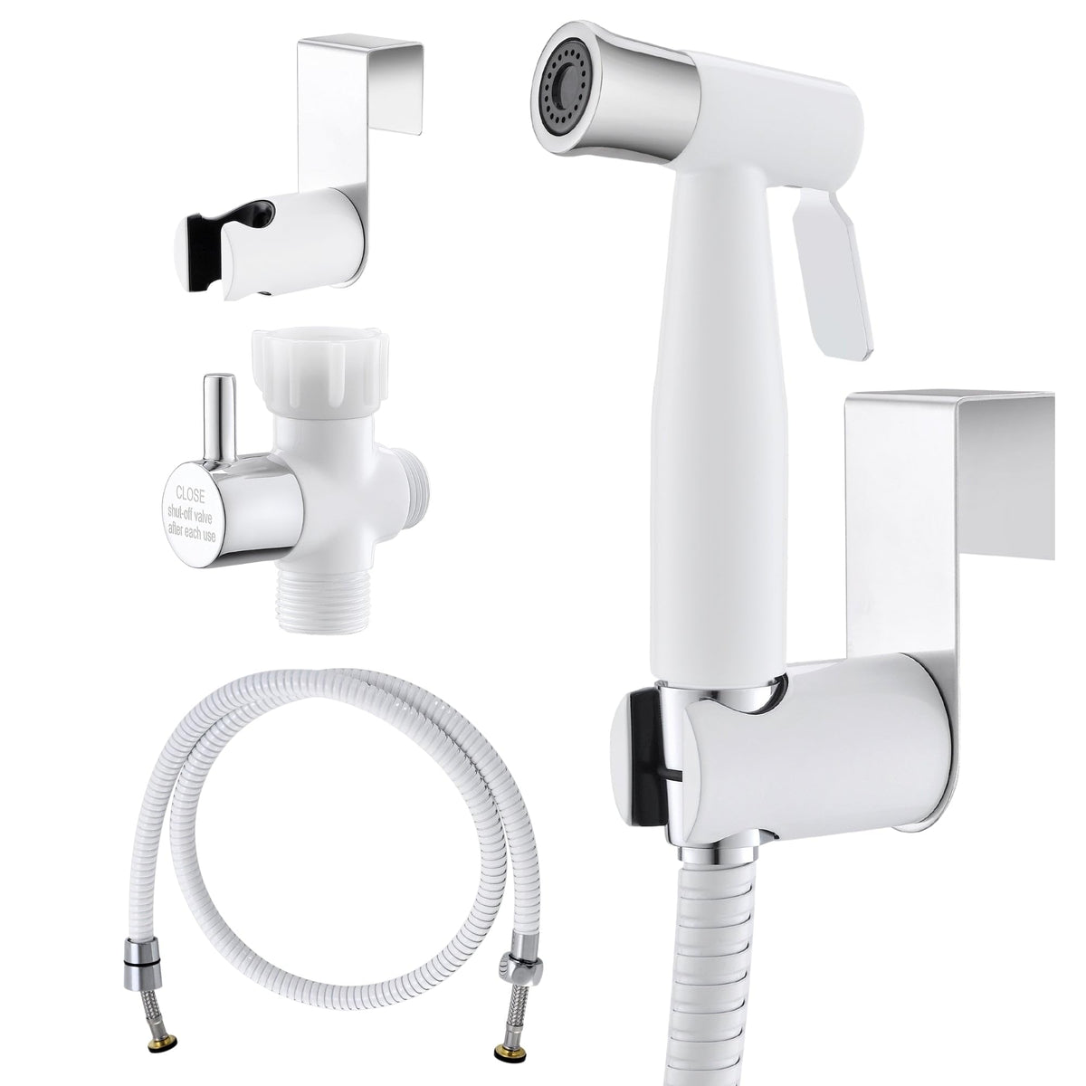 Purrfectzone bidet sprayer wall mount with white chrome finish for hygiene and style