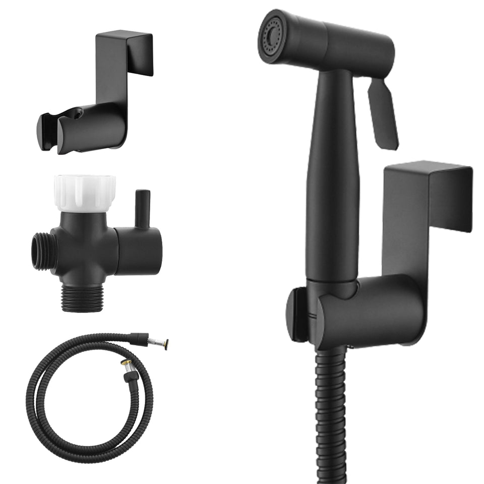 Purrfectzone black bidet sprayer to toilet for premium hygiene