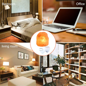 Pursalt 2-pack Himalayan salt lamp night light enhances room ambiance.