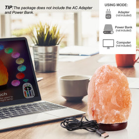 Pursalt 5.5-inch Himalayan lamp highlights compact pink crystal decor.