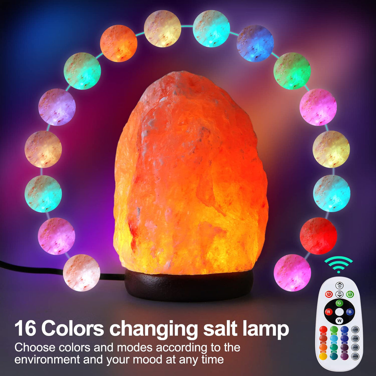 Pursalt salt lamp remote control for easy color and mode changes.