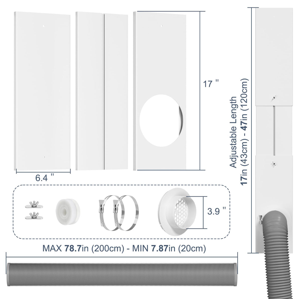PURTEERY dryer vent hose extended for flexible installation in compact spaces.