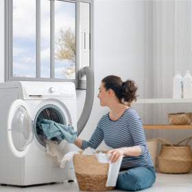 PURTEERY window kit in use with a dryer showing practical installation.