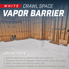 Purteria multi-purpose plastic sheeting suitable as painter drop cloths or crawl space cover