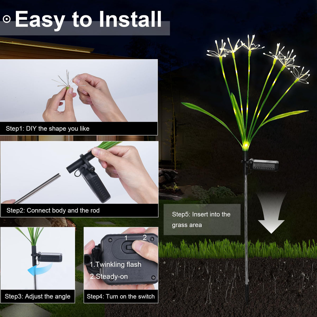 Putuzmic solar lights on twinkling mode create magical walkway ambience.