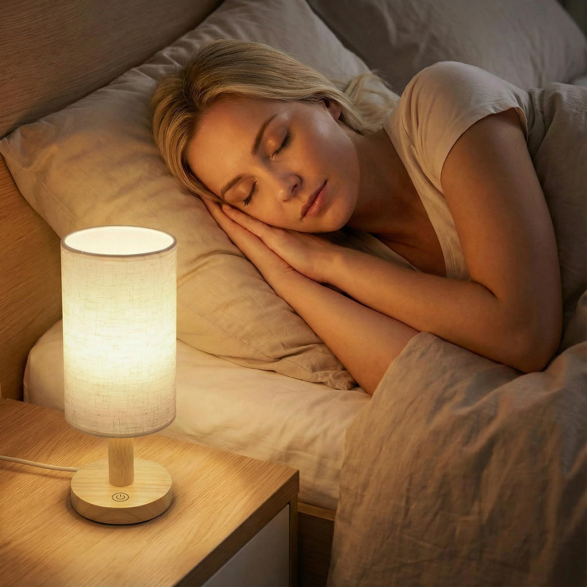 Puzipha lamp supports stepless dimming for personalized brightness.