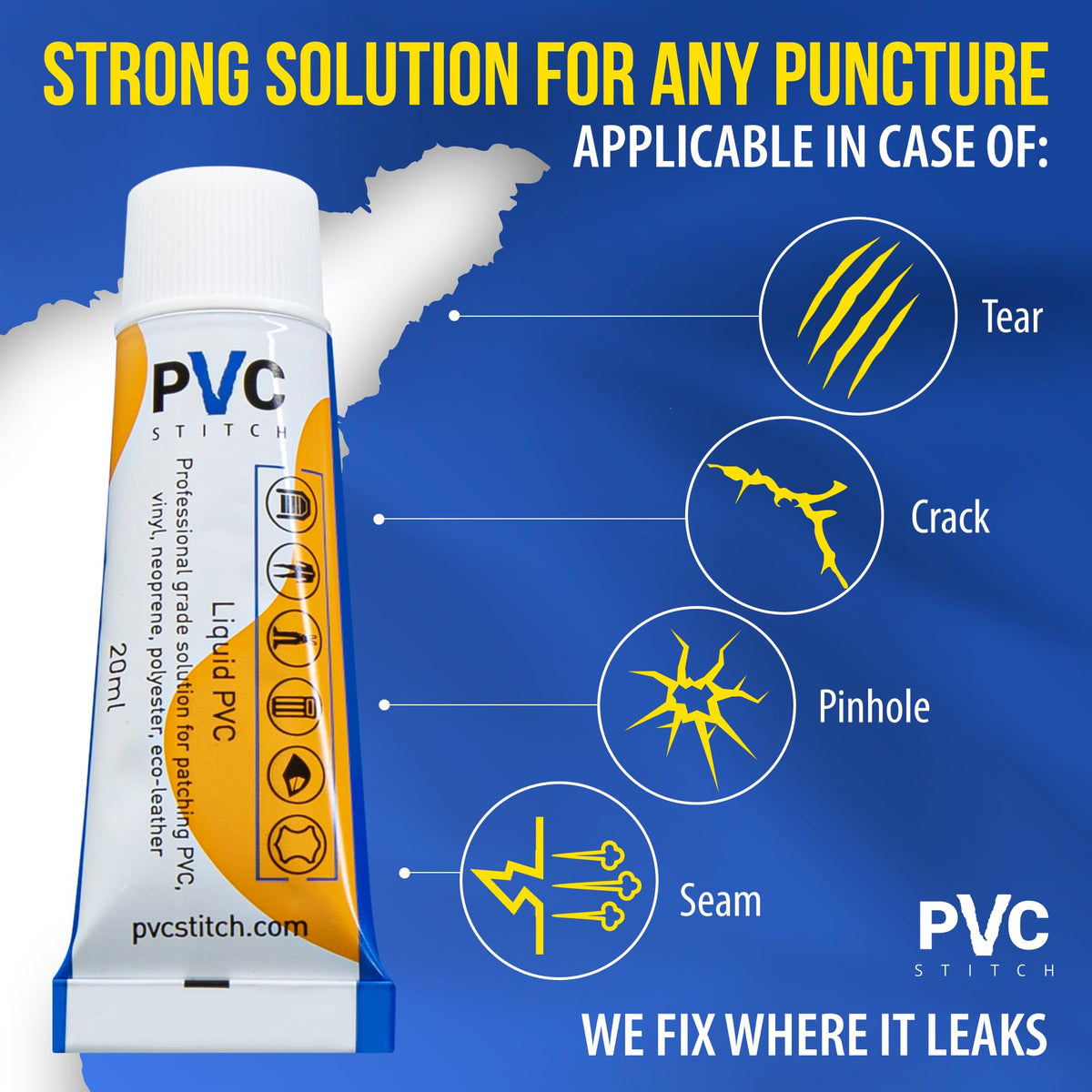 PVC Stitch patch application close-up for durable field repairs