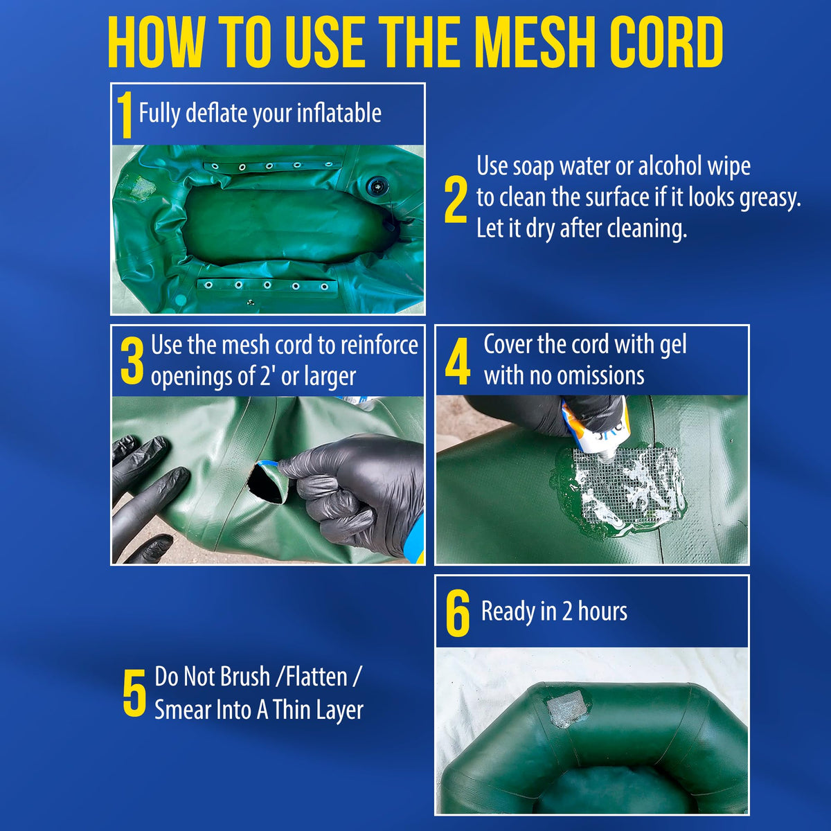 PVC Stitch patch dries and seals in 2–3 hours