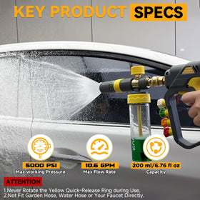 PWACCS dense cling foam lifts dirt without scrubbing.