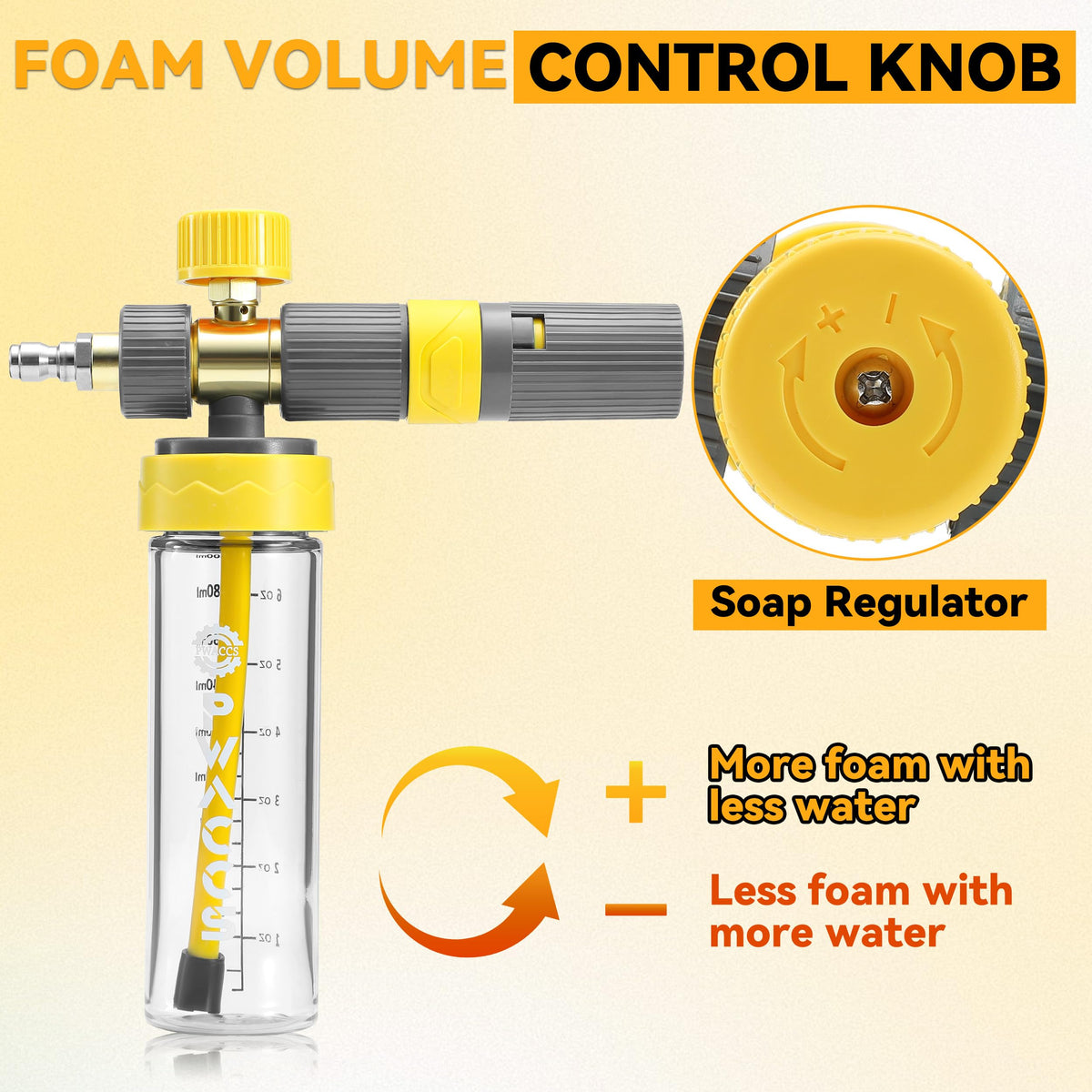 PWACCS four nozzle tips on gun for quick spray options.