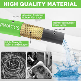 PWACCS hose shows kink-resistant braided design for tough job sites