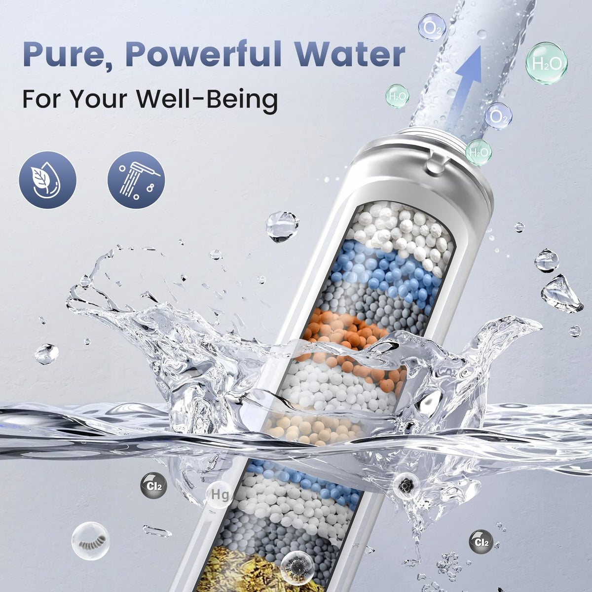 PWERAN detachable handheld shower head offers flexible washing and easy cleanup.