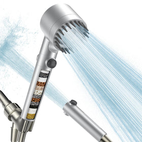 PWERAN filtered shower head handheld for precise rinsing and pets or kids baths