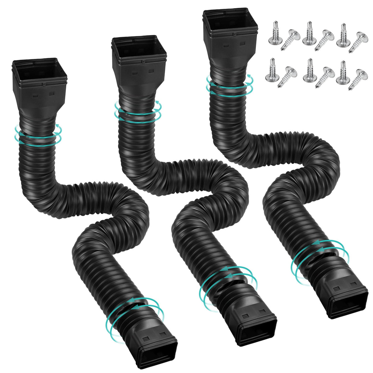 PXCAYFF downspout extensions extend from 21 to 58 inches for flexible drainage.