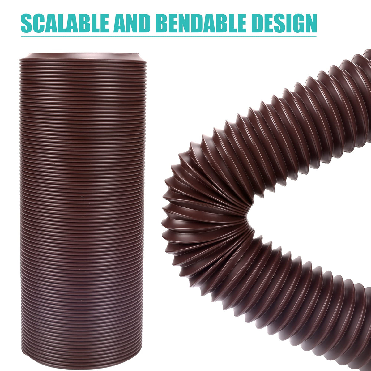 PXCAYFF brown finish blends with roofs and gutters for aesthetics.