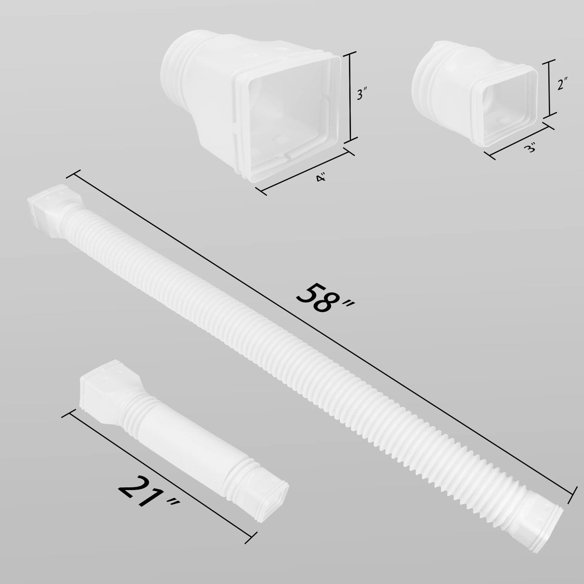PXCAYFF extension fully stretched to 58 inches demonstrates adjustable reach.