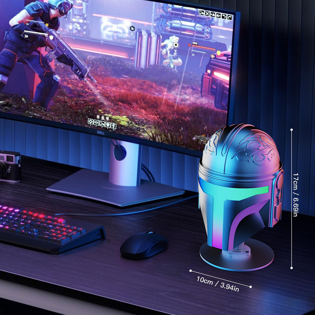 PXXGOGO Wars Helmet Night Light displaying timer function